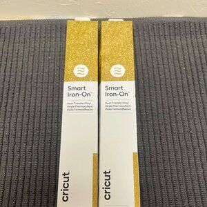 2 Brand New Cricut 3' Smart Iron-On Vinyl Glitter, Gold.